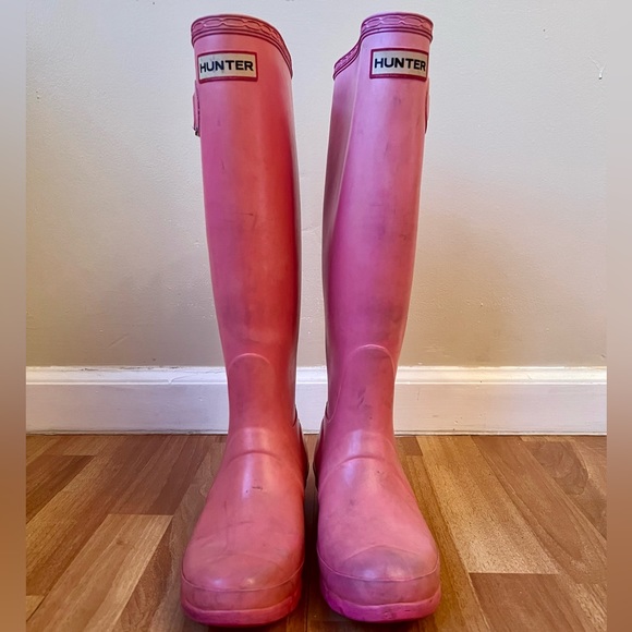 Tall Pink Hunter Rain Boots - Picture 3 of 5